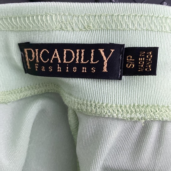 4 pcs outfit Skirt Pants Top & Cardigan Light Green Floral size Small Picadilly - Picture 13 of 13